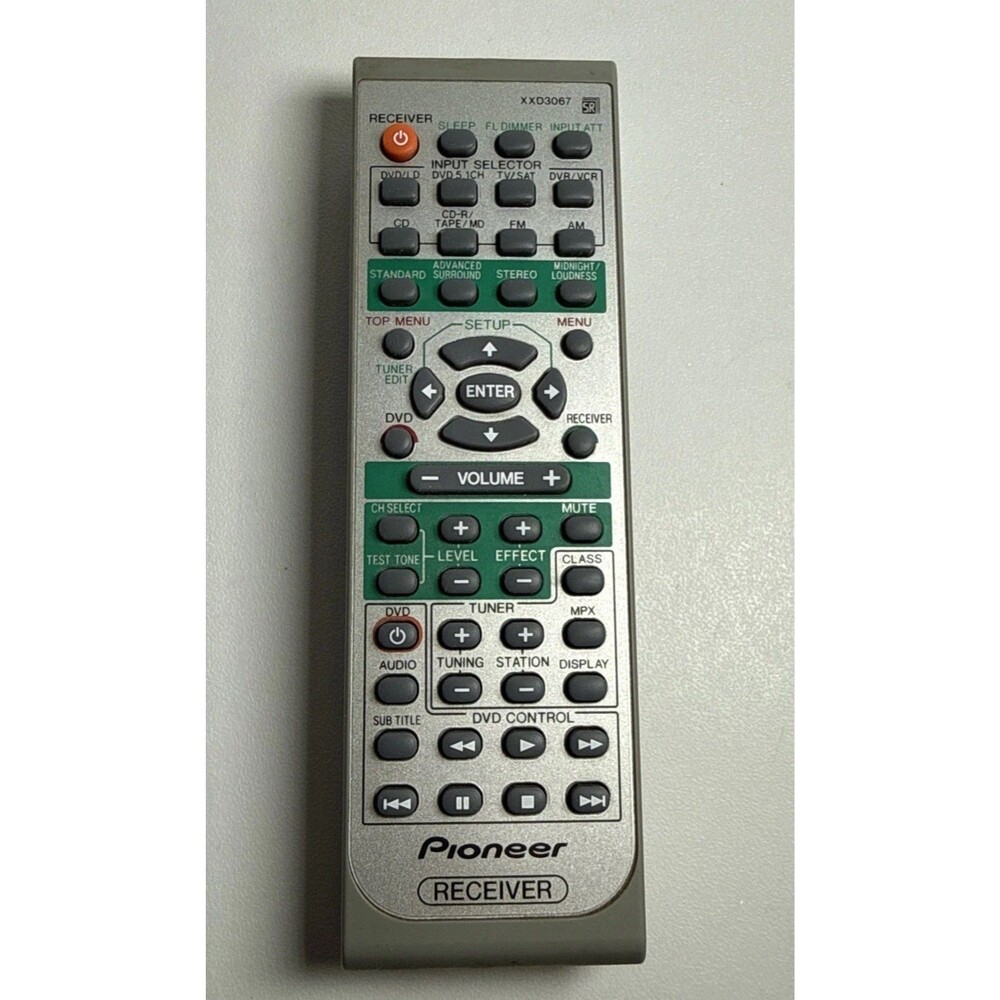 Pioneer XXD3067 Remote VSXD414S VSXD414K VSXD514 VSXD514K VSX415 VSXD514S
